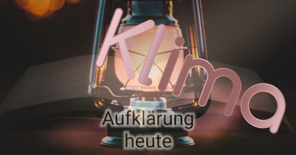 Petroleumlampe - darüber das Wort "Klima". Es ist das Bild für die Kategorie "Klima".